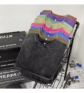 Camiseta Oversize de Algodón 100% de 250g con Lavado Ácido Desgastado Estilo Vintage para Hombre y Mujer, Ecológica, Estilo Hip Hop, Personalizable - Product Image 1
