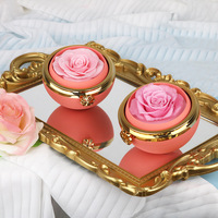 Nouveau arrondi Comer rotatif éternel Rose fleur boîte à bijoux collier anneau boîte de rangement saint valentin mariages cadeau d'anniversaire pour les femmes