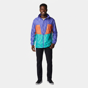 Best Sell Reflective Windbreaker Men's Rain Jacket with Stand Collar and Front Logo Waterproof Motorcycle Raincoat for Unisex - Product Image 1