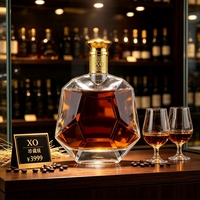 Bouteille vide en verre de 375 ml en forme d'animal pour vodka, gin, whisky, rhum, tequila, liqueur, spiritueux, avec bouchon à vis
