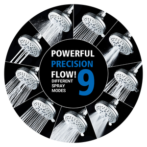 Leelongs Purificateur d'eau de douche personnalisé KDF 55 de luxe à 15 étapes avec filtre anti-chlore et 9 modes, tête de douche noire <span class=keywords><strong>mate</strong></span> - Product Image 4