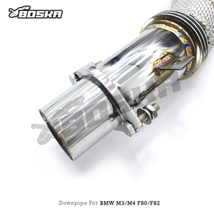 ท่อลงสแตนเลสเกรดพรีเมียมแบบไหลอิสระสำหรับ M3/M4 F80/F82 3.0T ปี 2014-2019 Boska Racing ผิวขัดเงา หนา 1.5 มม. - Product Image 5