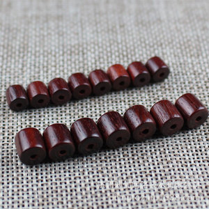 Cuentas de madera de sándalo sangriento de Zambia, cuentas redondas sueltas para hacer pulseras, joyería DIY, forma de barril SXT003 - Product Image 1