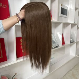 Marrón # Extensiones de Cabello Humano Virgen Europeo Natural, Invisibles, Base de Seda 6.5X7, con Clip, Alineación de Cutículas, Listas para Enviar - Product Image 5