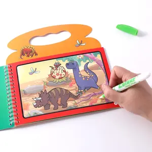 Libro de pintura de agua mágica para niños pequeños, juguetes de Educación Temprana, libro para colorear de dibujo mágico reutilizable para niños, juguetes Montessori para niños