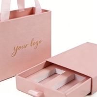 Boîte d'emballage pour rouge à lèvres rose avec logo personnalisé imprimé
