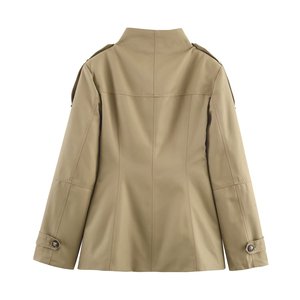 <span class=keywords><strong>Femme</strong></span> 2025 nouvelle mode casual joker tempérament stand-up <span class=keywords><strong>court</strong></span> <span class=keywords><strong>trench</strong></span> manteau rétro <span class=keywords><strong>femme</strong></span> chic à manches longues. - Product Image 2