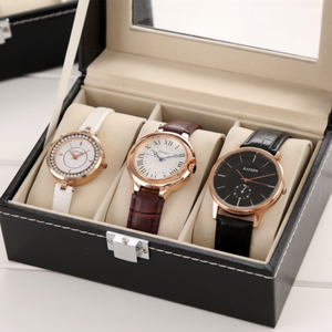 Roed 3-Piece Leather <b>Watch</b> Storage Organizer <b>Case</b> Premium <b>Watch</b> Boxes & <b>Cases</b> - Product Image 1