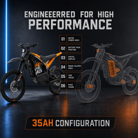 Factory Supply 3000W Off Road Electric Dirt Bike 6061 Aluminum Alloy Frame 150kg Max Load for Outdoor Racing