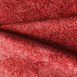 All'ingrosso eco-friendly morbido spazzolato 80% poliestere 20% in filo argento metallizzato camoscio maglia tessuto Lurex per il vestito
