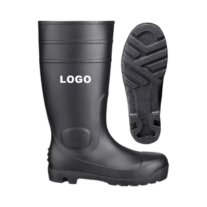 Сверхпрочная защитная обувь из ПВХ со стальным носком, Водонепроницаемая дышащая сетчатая подкладка, рабочие ботинки унисекс для фабричного Промышленного цеха - Product Image 6