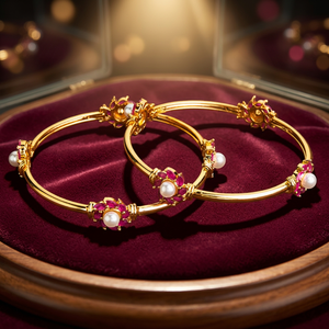 Kanhai Jewels Classic Bangles with <b>Ruby</b> Color Alloy Material for Engagement & Wedding in Wholesale 60104 - Product Image 3