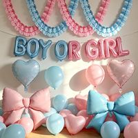 Décorations de révélation du sexe du bébé, ballons en forme de cœur rose et bleu brillants, lettres garçon ou fille, guirlande de ballons en papier de 38 pouces