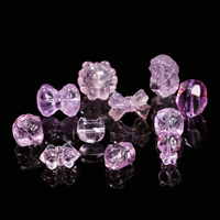 JD GEMS Perles de charme en améthyste naturelle sculptées à la main en forme d'animaux, multi-formes, mignonnes, pour la fabrication de bijoux