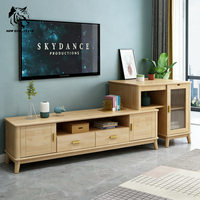 Meuble TV en bois au design européen moderne, personnalisable, en stock, expédition rapide, prix usine chinois, pour salon et chambre à coucher