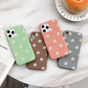 Floral Daisy Phone Case For iPhone 11 12 13 Pro X XR XS Max 6 6S 7 8 7Plus 5 Fashion Flower Case Soft TPU Cover Cell Phone Case