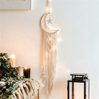 Rideau mural suspendu en macramé multicouches, grand cercle en coton, brun foncé, dégradé de teinture, dégradé de couleur, Boho tricoté, 43 "x 32"