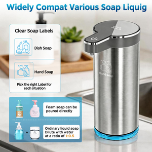 Premium Best Selling Stainless Steel Automatic Soap Dispenser Wall <b>Mount</b> Electric Sensor Liquid Soap Dispenser Home Kitchen - Product Image 3