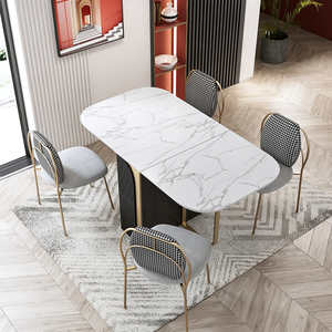 <span class=keywords><strong>Tavolo</strong></span> da Pranzo Allungabile Moderno con Piano in Marmo, <span class=keywords><strong>Design</strong></span> <span class=keywords><strong>Salvaspazio</strong></span> per Sala da Pranzo - Product Image 1