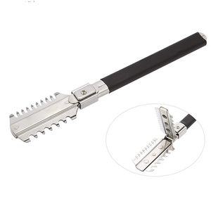 Vendita calda salone di bellezza coltelli taglio capelli doppio pettine in acciaio inox per parrucchieri porta rasoio - Product Image 1