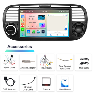 Hikity 7 ''6 + 128G pour <span class=keywords><strong>Fiat</strong></span> 500 2007-2015 Android Car Radio Car Stereo Wireless Carplay/Android Auto EQ/GPS/WiFi Fabricant OEM - Product Image 6