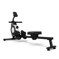 Vente en gros Rameur d'intérieur manuel pour fitness à domicile avec moniteur électronique, support de téléphone et sangles de pied réglables