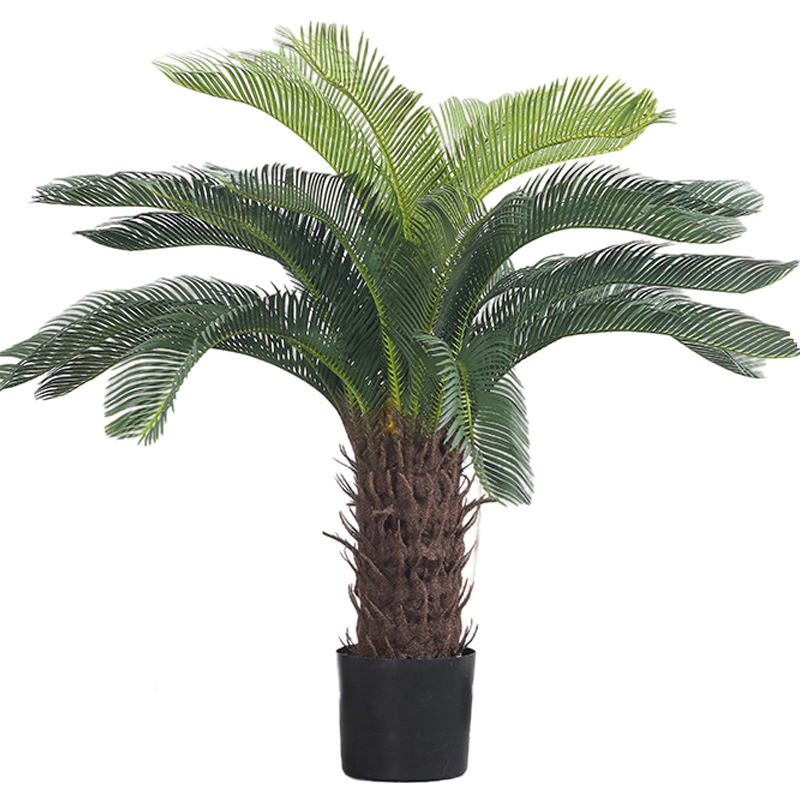 Sago Palm Care plantas artificiales Palmier En Plastique Faux Bonsaï Arbre avec Pot Simulation Plantas