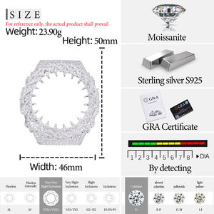 Boîtier de montre de luxe en or blanc, serti de diamants, motif épines, en argent 925, bijoux hip-hop, lunette de montre en diamant Moissanite VVS, GA2100 - Product Image 6