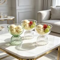 Verre à vin et à bière transparent décoré de tournesols, élégant, avec pied torsadé, bol à dessert contemporain pour la rentrée scolaire