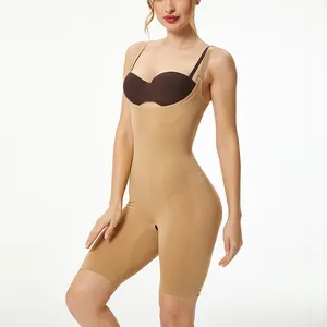 Pakaian pembentuk kontrol perut untuk wanita, Bodysuit pembentuk tubuh paha terbuka mulus kontrol kuat