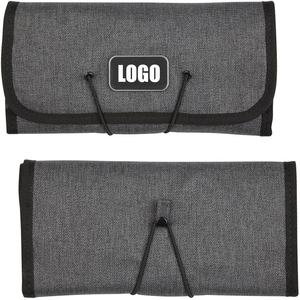 Tùy chỉnh biểu tượng khuyến mãi giá rẻ xách tay gấp du lịch công nghệ kỹ thuật số cáp điện tử dây dây Pouch <span class=keywords><strong>Organizer</strong></span> lưu trữ Túi cuộn - Product Image 6