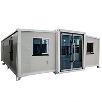 Maison modulaire préfabriquée en conteneur, structure en acier extensible, panneaux sandwich, unité de bureau, d'hôtel ou de logement