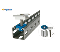 Structure de support de toit en aluminium anodisé pour fixation par pince centrale solaire, pour installation sur rail en U