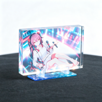 Base Acrílica Cuadrada Personalizada con Textura de Agua Ondulada, Adorno de Escritorio, Impresión Personalizada para Fans del Anime