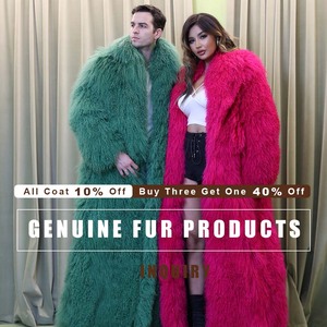 <strong>Floor</strong> <strong>Length</strong> Women and Men Mongolian Long Hair Sheep Fur <strong>Coat</strong> - Product Image 3