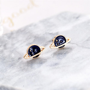 Trendz de la moda al por mayor de joyería de los niños <span class=keywords><strong>Planeta</strong></span> Azul pendientes <span class=keywords><strong>salvaje</strong></span> estrella redonda conjunto de joyas - Product Image 3