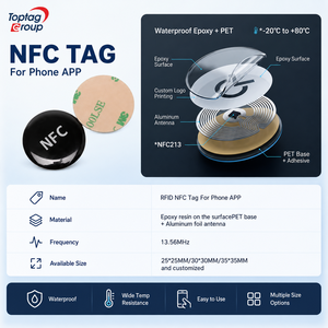 Sticker <span class=keywords><strong>NFC</strong></span> de Epoxi Impermeable con Impresión de Logo Personalizado, 25mm, Chip <span class=keywords><strong>NFC</strong></span> Tag213, Etiquetas <span class=keywords><strong>NFC</strong></span> para Redes Sociales y Teléfonos - Product Image 2