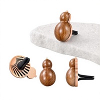 Support de fixation pour grille d'aération de voiture haut de gamme en bois massif et métal, personnalisé, pour désodorisant décoratif parfumé style noyer