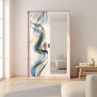 Armoire Modulaire Moderne à Impression Personnalisée avec Serrure à Clé, Armoire en Acier à Portes Coulissantes pour Appartement, Chambre à Coucher, Hôtel, Salle à Manger/Salon