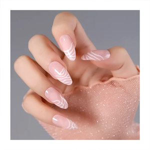 Đầy Màu sắc uốn khúc sông loạt hạnh nhân giả móng tay bán buôn tùy chỉnh Báo Chí trên móng tay nhân tạo móng tay và ứng dụng Kit - Product Image 6