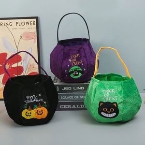 Bolsas de Halloween personalizadas para niños: sacos de calabazas para dulces, bolsas de truco o trato, cubos de almacenamiento portátiles, cestas de regalo. - Product Image 1