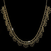 Collier en or LUMINA Jewelry Fashion Charm, chaîne en dentelle, chaîne de clavicule Au750 pour femmes, collier en dentelle en or pur 18 carats