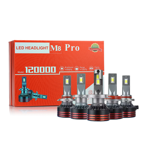 Precio barato de fábrica M8 Pro 120W 30000LM Led faro 9005 9006 H1 H11 H4 <span class=keywords><strong>H7</strong></span> 9012 LED coche luces faro bombilla - Product Image 1