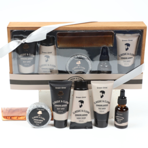Barre de shampoing personnalisée Huile pour barbe Crème à raser nettoyante pour le visage Boîte en bois Ensembles de soins pour le <span class=keywords><strong>bain</strong></span>-<span class=keywords><strong>douche</strong></span> spa pour hommes - Product Image 1
