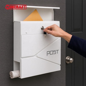 Boîte <span class=keywords><strong>aux</strong></span> <span class=keywords><strong>lettres</strong></span> moderne pour <span class=keywords><strong>porte</strong></span> d'entrée, cour arrière, maison, bureau, boîte <span class=keywords><strong>aux</strong></span> <span class=keywords><strong>lettres</strong></span> murale en métal - Product Image 3