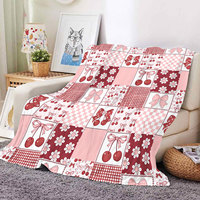 Couverture en flanelle polaire douce et chaude pour l'hiver, à motif floral et patchwork écossais, personnalisable avec faible MOQ, de haute qualité