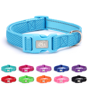 Adjustable Nylon Airmesh <strong>Dog</strong> <strong>Collar</strong> with 11 Colors Quick Release <strong>Colorful</strong> Buckle Decorative Ribbons for Small to Large Pets - Product Image 2