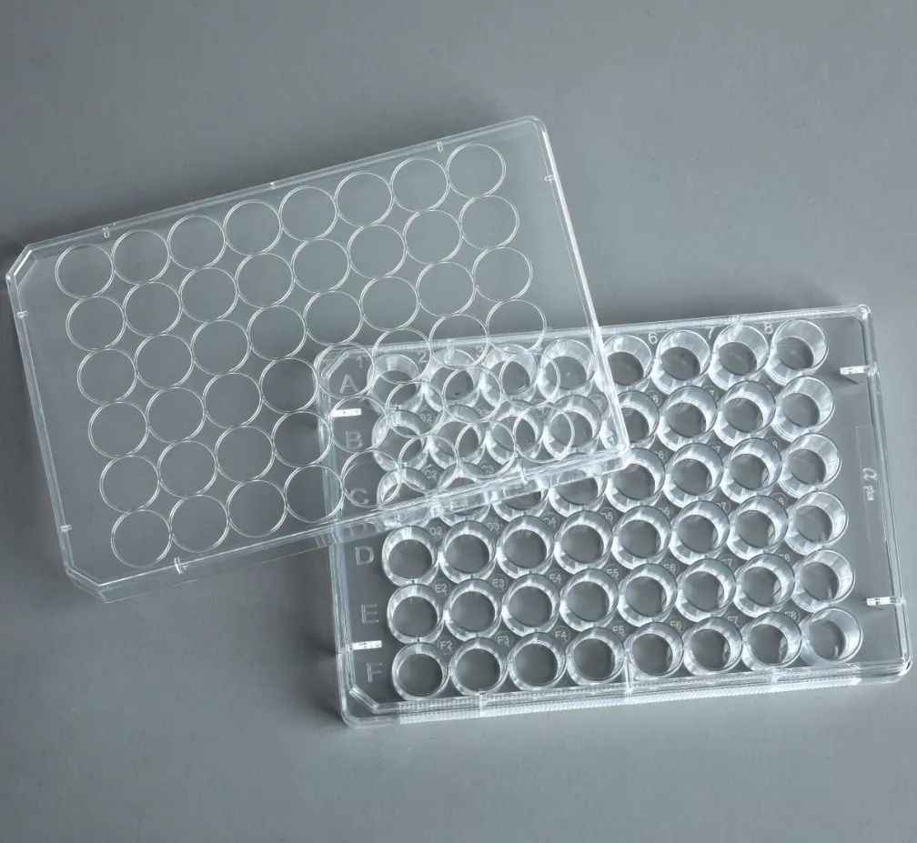 Ama nhựa dùng một lần vô trùng 48 tấm nuôi cấy tế bào được xử lý rõ ràng để làm thí nghiệm sinh học cho phòng thí nghiệm