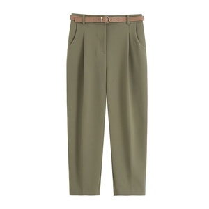 Nuovi <span class=keywords><strong>Pantaloni</strong></span> Casual da Donna Primavera 2026, Vita Media, in Poliestere, Eleganti e alla Moda <span class=keywords><strong>con</strong></span> <span class=keywords><strong>Cintura</strong></span>, Gamba Dritta - Product Image 3