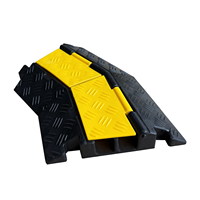 Protector de Cables de Goma Leahua Negro y Amarillo 400*240*45mm, Canal de 32x32mm, Reductor de Velocidad para Seguridad Vial